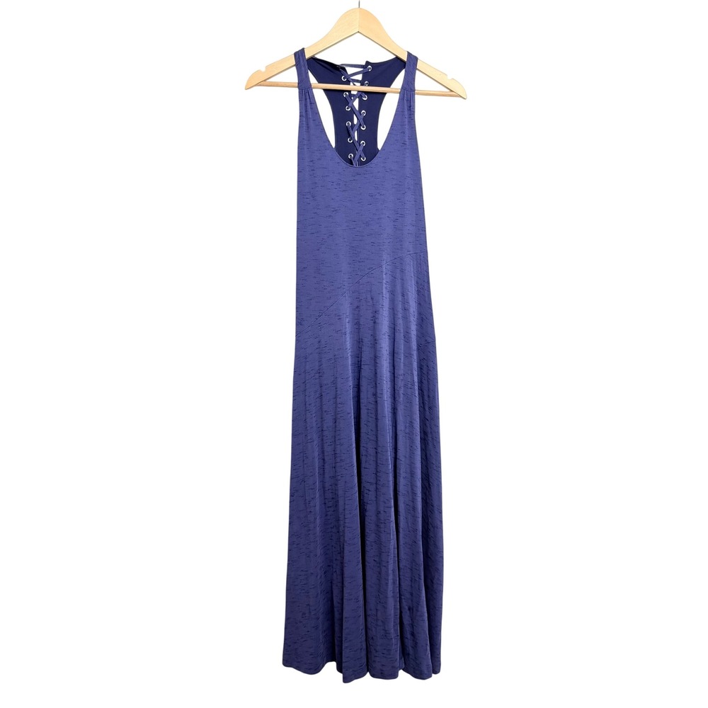 Maeve Anthropologie Blue Space Dye Lace Up Racerback Maxi Dress XS